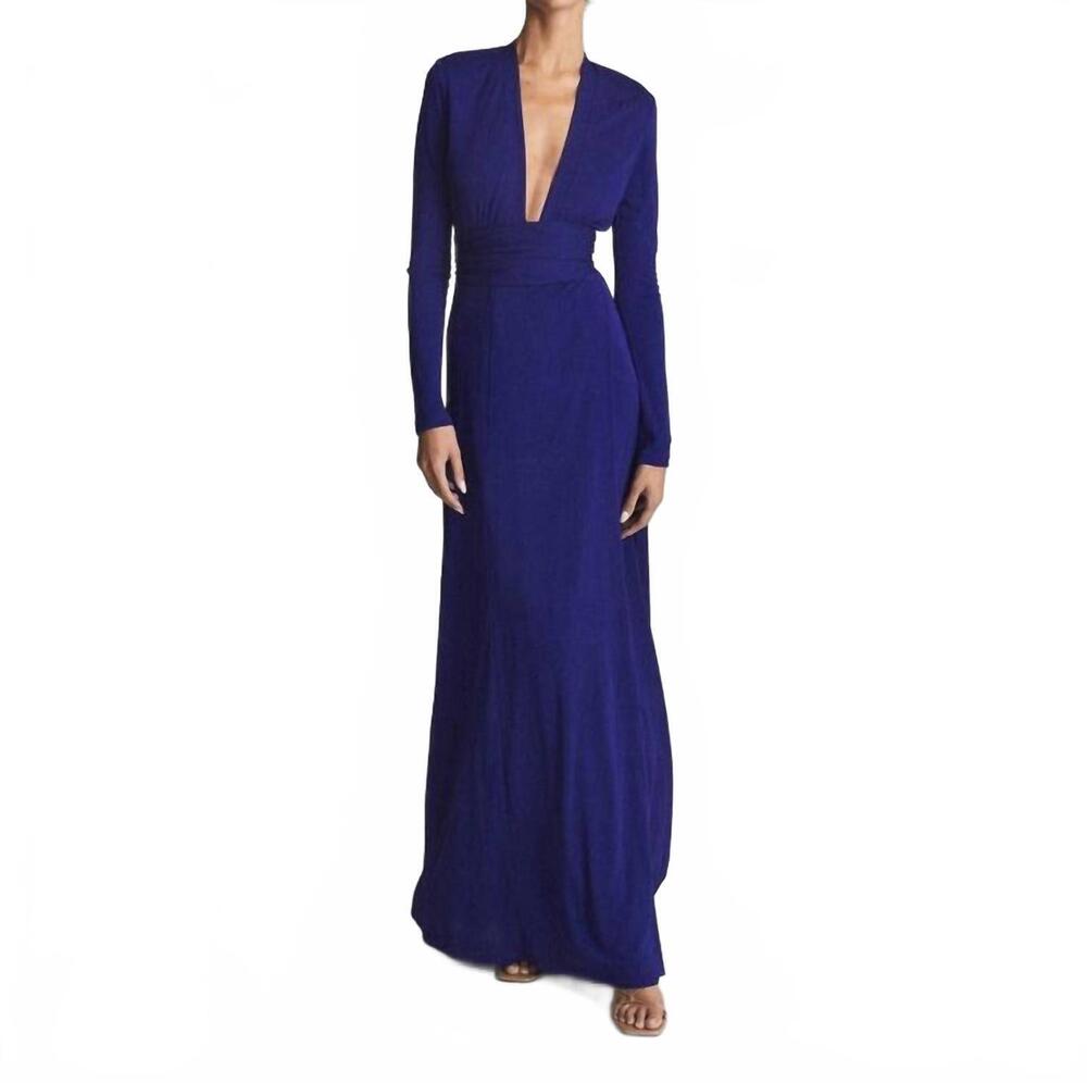 NEW REISS bailey jersey maxi dress in cobalt blue